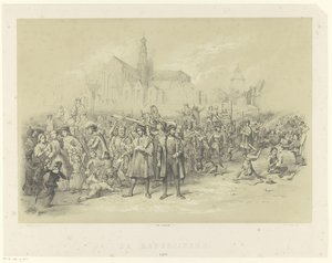 Retorikot jakavat pamfletteja The Rederijkers 1500 (otsikko esineessä) tekijältä Augustinus Jacobus Bernardus Wouters