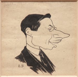 Karikatyyri (musta muste paperille)