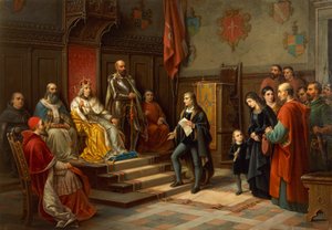 Fredrik III, Triesten runoilija Raffaele Zovenzoni, Augusto Tominzin (1818-1883) painostama marssimaan turkkilaisia vastaan tekijältä Augusto Tominz