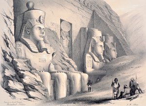 Eteläisen temppelin ulkopuoli, Ebsamboul, Nubia, n. 1850