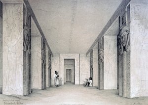 Pohjois-temppelin sisustus, Ebsamboul, Nubia, Egypti, 1800-luku