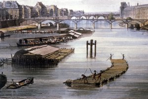Rahtikuljetuksia Pariisissa, noin 1810 (kaiverrus).
