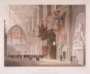 Guildhall, Lontoo, 1808 tekijältä Augustus Charles Pugin, Thomas Rowlandson