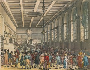Custom Housen sisustus, Lontoo, 1808. Taiteilijat: Augustus Charles Pugin, Thomas Rowlandson.