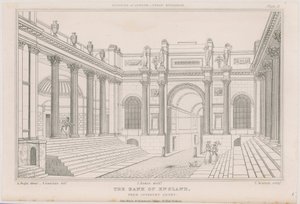 Bank of England, Lothbury Court tekijältä Augustus Charles Pugin
