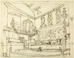 Court of Chancery, Westminster Hall tekijältä Augustus Charles Pugin