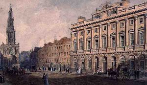 Somerset House (akvarelli paperille) tekijältä Augustus Charles Pugin