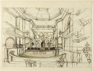 Court of Common Pleas, Westminster Hall, Lontoon mikrokosmoksesta peräisin oleva opus tekijältä Augustus Charles Pugin