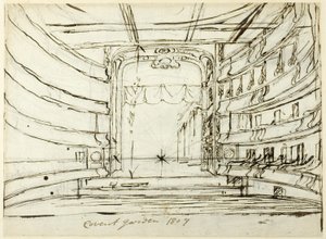 Tutkimus Covent Garden Theatrelle, Microcosm of London tekijältä Augustus Charles Pugin