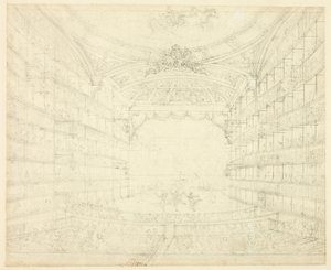 Opiskelu Opera Houselle, Microcosm of London tekijältä Augustus Charles Pugin
