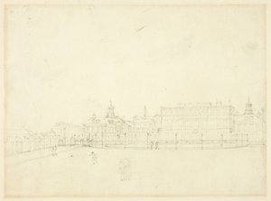 Kuningattaren palatsia, St. James Parkia varten tehty tutkimus. tekijältä Augustus Charles Pugin