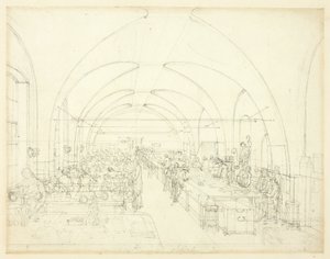 Opiskelu Stamp Officelle, Microcosm of London tekijältä Augustus Charles Pugin