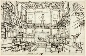 Tutkimus Whitehall Chapelille, Microcosm of London tekijältä Augustus Charles Pugin