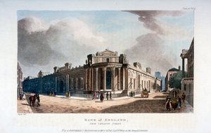 Bank of England, Cateaton Street, Lontoon kaupunki, 1809 tekijältä Augustus Charles Pugin