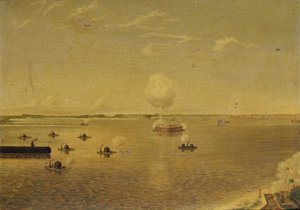 Hyökkäys Fort Sumteriin, 7. huhtikuuta 1863, n. 1863 (öljy kankaalle) tekijältä Augustus Grinevald