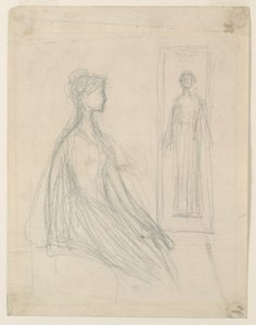 Opinnot Violet Sargent -pronssiplaketille Chicagon taideinstituutissa tekijältä Augustus Saint Gaudens