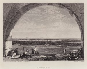 Damaskos (väri litho) tekijältä Augustus Wall (after) Callcott