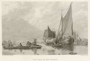 The Pool of the Thames (kaiverrus) tekijältä Augustus Wall Callcott
