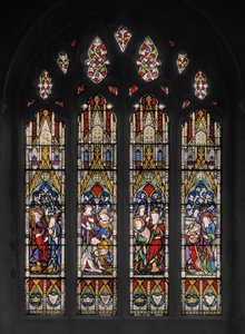 Raamatullisia kohtauksia Daavidista ja Saulista, 1852 (lasimaalauksia) tekijältä Augustus Welby Northmore Pugin