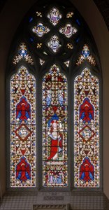 Kristus ja serafi, noin 1844 (lasimaalauksia). tekijältä Augustus Welby Northmore Pugin