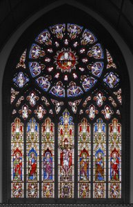 Ristiinnaulitseminen pyhimysten kanssa, 1851 (lasimaalauksia) tekijältä Augustus Welby Northmore Pugin