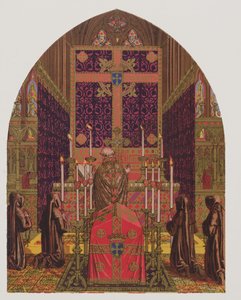 Kirkkosuunnittelu, Kirkollisten koristeiden ja pukujen sanasto, litografia H.C. Maguire, 1844 tekijältä Augustus Welby Northmore Pugin
