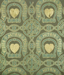 Sydänaiheinen kirkollinen tapettisuunnittelu tekijältä Augustus Welby Northmore Pugin