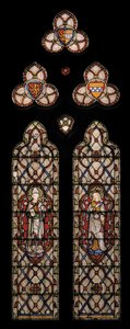 Beverleyn Pyhä Johannes ja Unkarin Pyhä Elisabet, 1849 (lasimaalauksia). tekijältä Augustus Welby Northmore Pugin