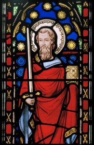 Pyhä Paavali, yksityiskohta, noin 1845 (lasimaalauksia). tekijältä Augustus Welby Northmore Pugin