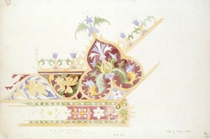 Suunnittelu pöytälevyyn tekijältä Augustus Welby Pugin