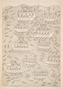 Assyrialaisten viholliset turvautumassa laivoille (Kouyunlik), Niniven monumenteista, pubista. 1849 tekijältä Austen Henry Layard