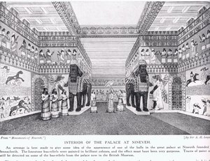 Niniven palatsin sisustus, kuvitus "Hutchinsonin kansojen historiasta"