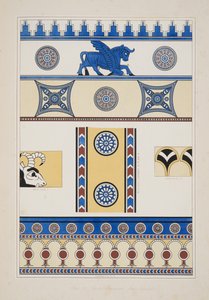 Maalattuja koristeita Nimroudista, Niniven monumenteista, pubista. 1849 tekijältä Austen Henry Layard