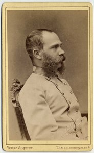 Itävallan keisari Francois Joseph (1830-1916) ja Unkarin kuningas (1867-1916) muotokuva Habsburg-Lotringenin talosta. Valokuva Victor Angererin työpajasta Wienissä.