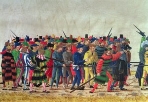 Maximilian I:n (1459-1519) halbarderit vartioivat ranskalaisia vankeja tekijältä Austrian School