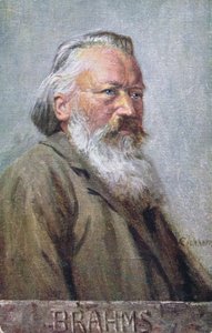 Postikortti, joka kuvaa Johannes Brahmsia n. 1910