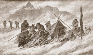 Kyynel on laajentunut lumimyrskyn aikana, 1876 tekijältä Austrian School