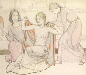 The Bathers (akvarelli ja kynä) tekijältä Averil Mary Burleigh