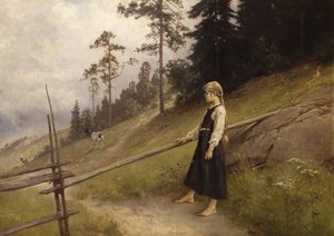 Dairymaid (öljy kankaalle) tekijältä Axel Hjalmar Ender