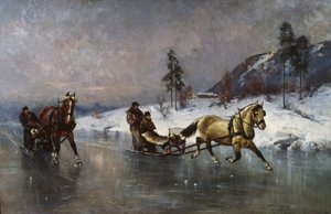 Rekiajelu jäällä (öljy kankaalle)