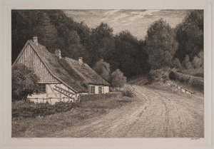 Maalaistalo metsän rannalla