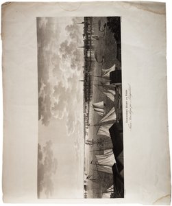 New Yorkin satama, Brooklynista Long Islandiin, Yhdysvaltojen atlassta, 1824 (akvatinta)