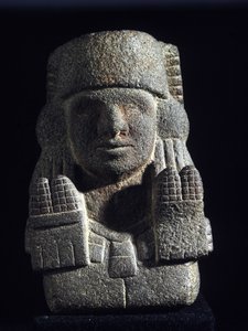 Aztec Art: Chicomecoatlin (nimeltään ausi Xilonen), piikan ja hedelmällisyyden jumalattaren esitys. Kansallinen antropologian museo, Meksiko