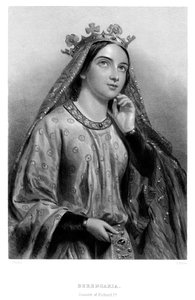 Navarran Berengaria c1164-1230, kuningas Richard I:n kuningatar puoliso, 1800-luku. tekijältä B. Eyles
