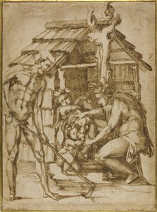 Ensimmäinen perhe ennen turvakotia, 1547-48 tekijältä Baccio Bandinelli