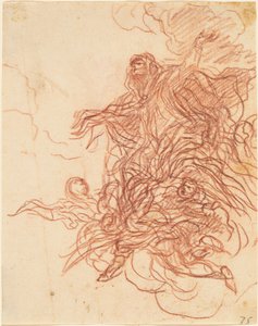 Neitsyt Marian taivaaseenastuminen, noin 1667 (punaliitu paperille).