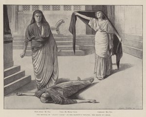 "Julius Caesarin" esitys Hänen Majesteettinsa teatterissa, Caesarin kuolema (kaiverrus)