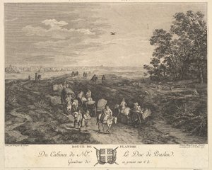 Flanders Road Route de Flandre maalauksen jälkeen Duc de Praslinin kokoelmassa, 1772