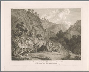 Näkymä lähteestä Monti Lucretilissä Vüe ​​​​de fonte bello (otsikko esineessä) Suite de VI vues des Environs de Rome (...) (sarjan nimi)