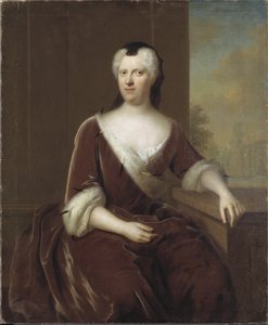 Prinsessa Albertine Frederique de Bade Durlach - Muotokuva Margravie Albertina Fredericasta Baden-Durlachista (1682-1755), kirjoittanut Denner, Balthasar (1685-1749). Öljy kankaalle. Mitat: 124x102 cm. Tukholman kansallismuseo tekijältä Balthasar Denner